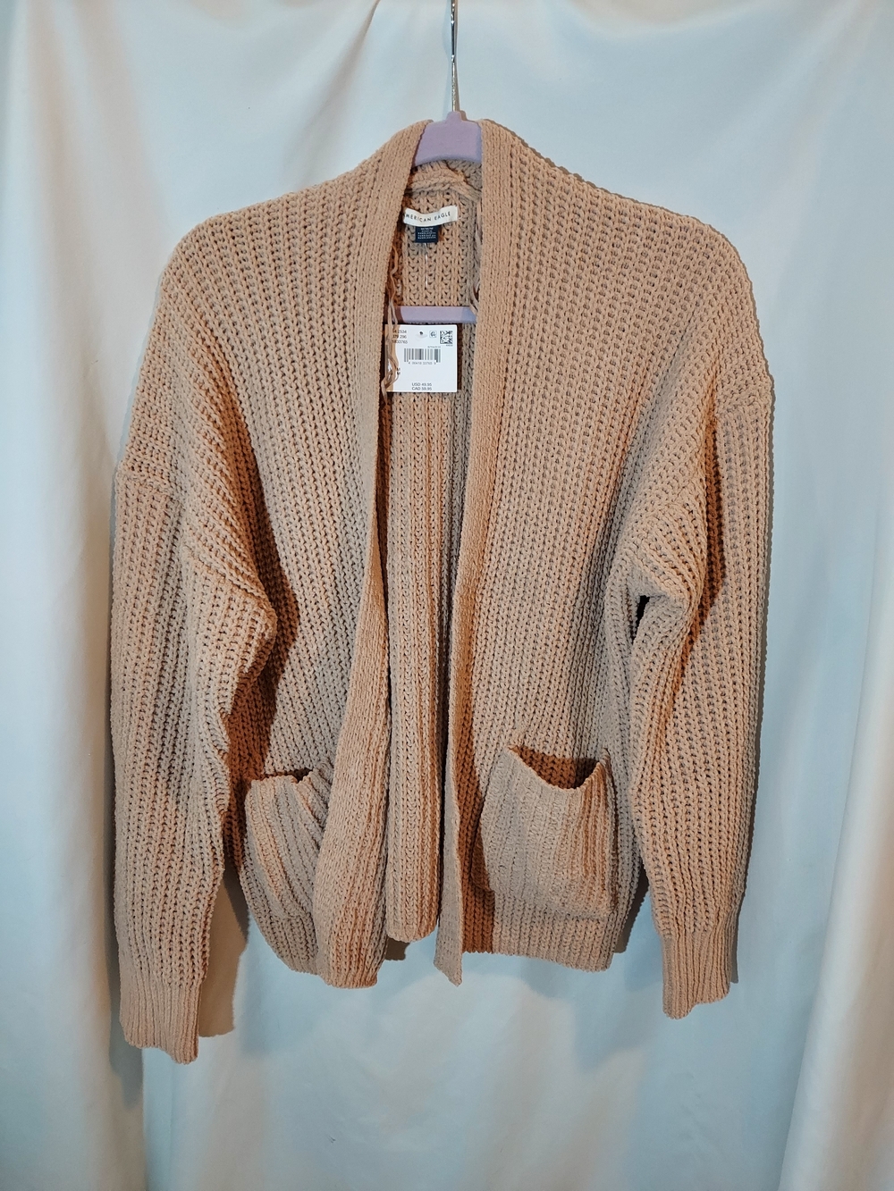 NWT American Eagle Chenille Chunky Knit Cardigan – Tan/Camel